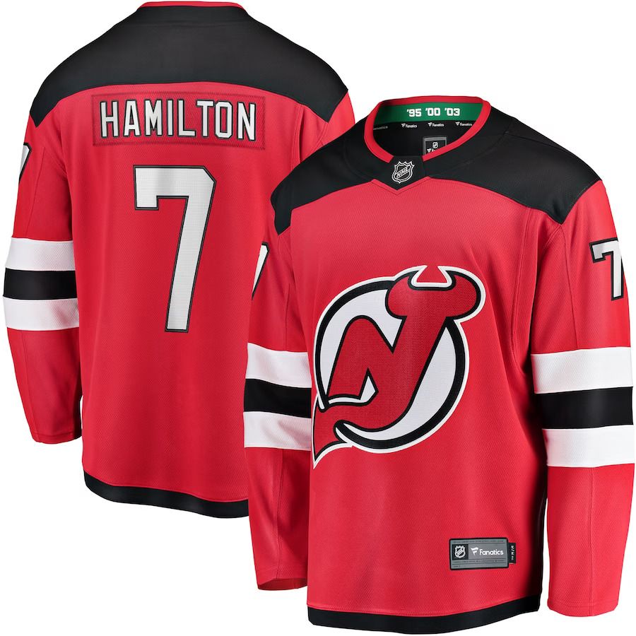 Men New Jersey Devils 7 Dougie Hamilton Fanatics Branded Red Breakaway Player NHL Jersey